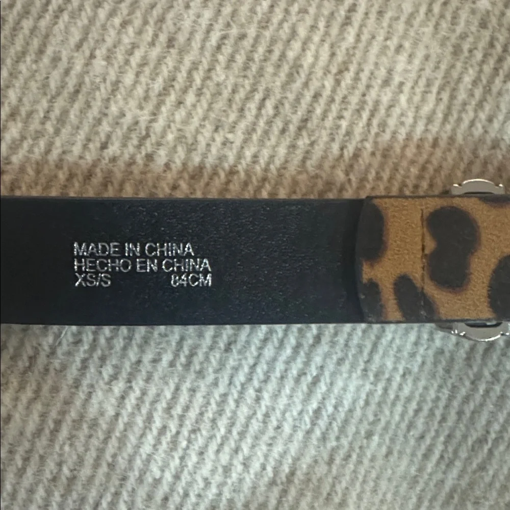 URBAN OUTFITTERS H&M Leather Set of 3 Belts XS/S S M Black and Cheetah GUC